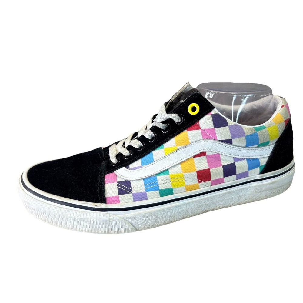 Vans Old Skool Rainbow Checkerboard Sneakers Size 8.5 Mens 10 Women's